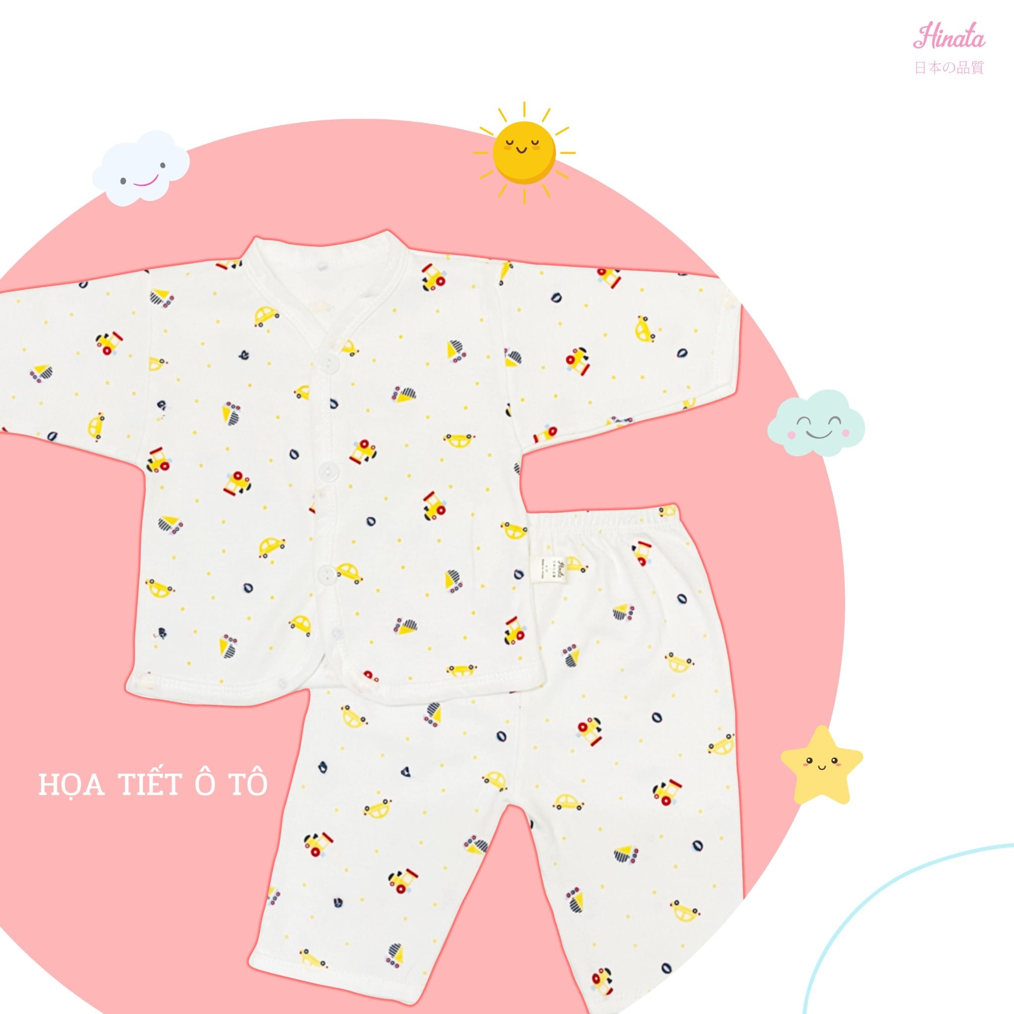  [01 Set] Bộ tay dài chất cotton siêu mềm mịn Hinata  BF82 