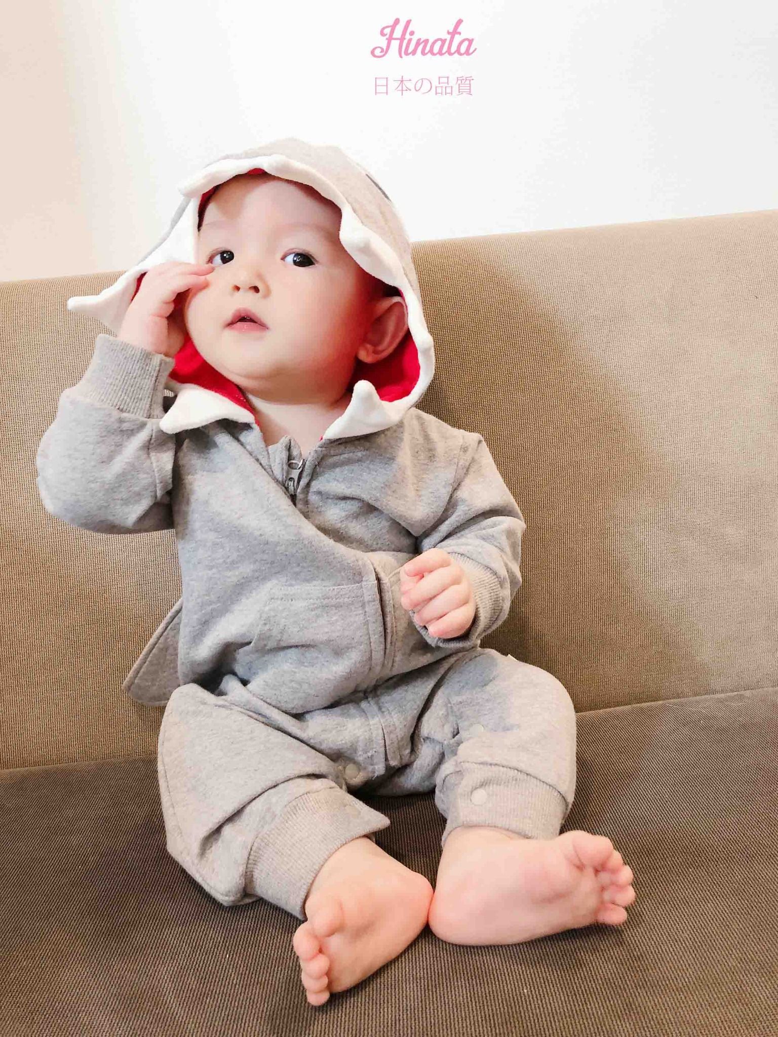 Body Sleepsuit unisex hình cá mập hoạt hình Hinata BF28