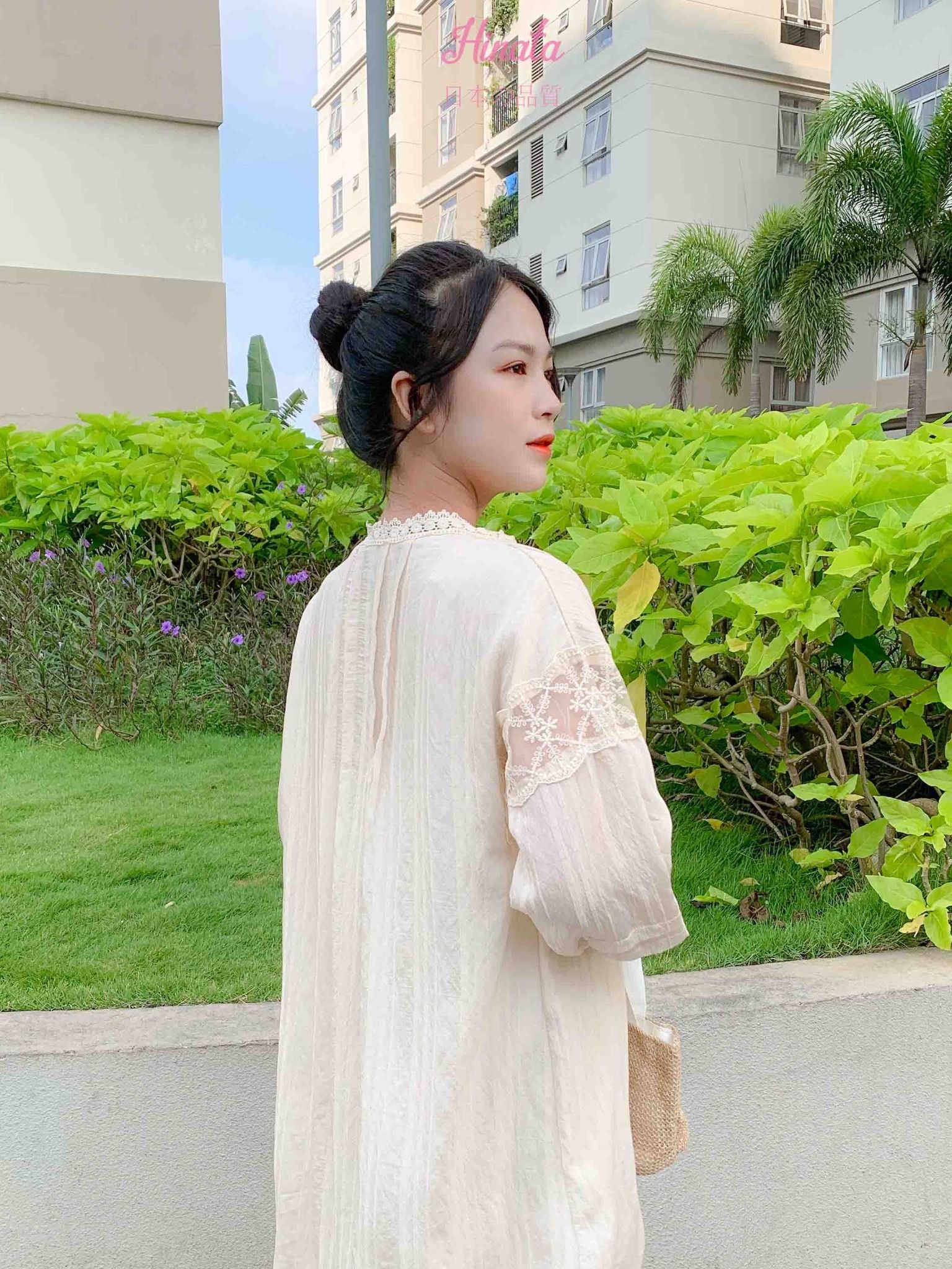 (SALE) Đầm bầu phối ren Hinata DB015