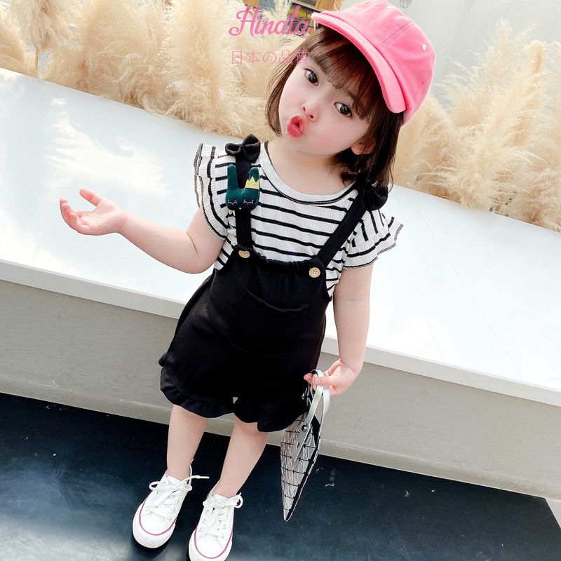 Set yếm cổ rộng phối áo thun cho bé gái Hinata BF40 - Sản phẩm không kèm túi đeo chéo