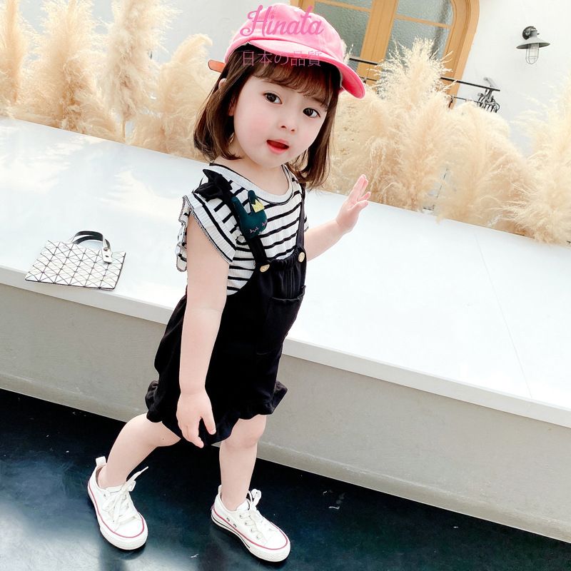 Set yếm cổ rộng phối áo thun cho bé gái Hinata BF40 - Sản phẩm không kèm túi đeo chéo