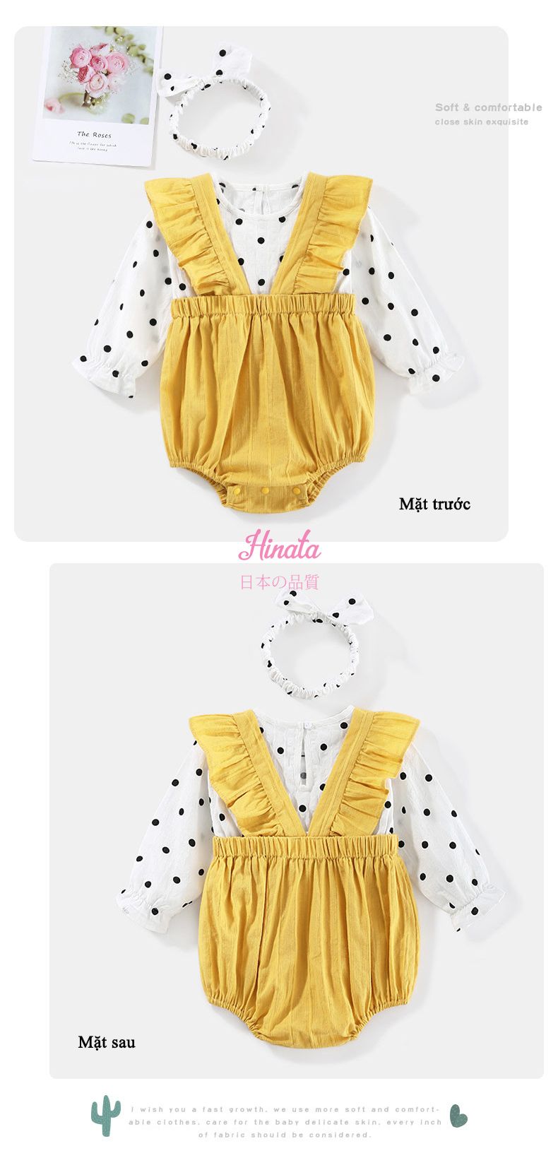 Bodysuit cho bé gái phong cách Hàn Quốc Hinata BF26