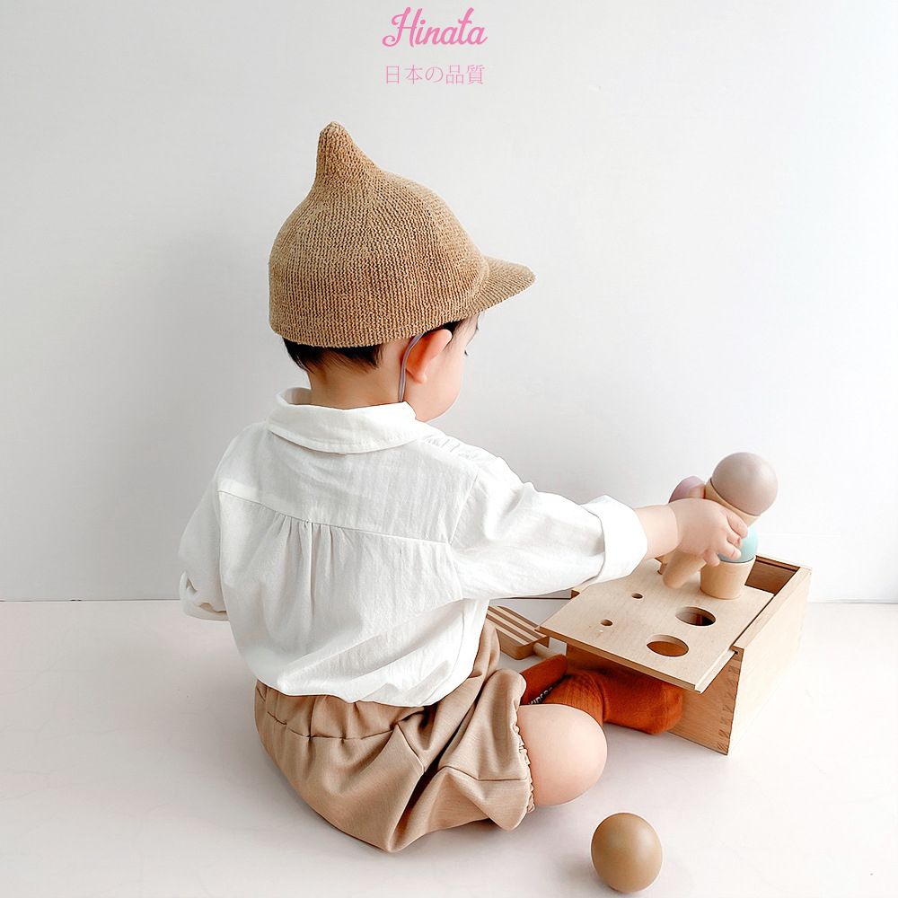 Set áo trắng quần ngắn phối nơ Hinata cho bé trai BF21