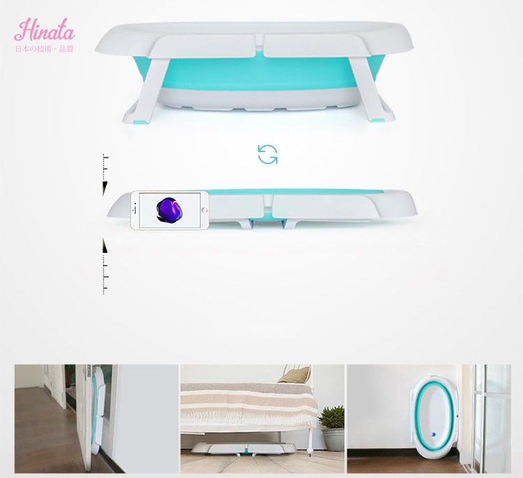 Bồn tắm trẻ em gấp gọn - Có cảm ứng nhiệt Hinata BT08 - Tặng kèm phao tắm