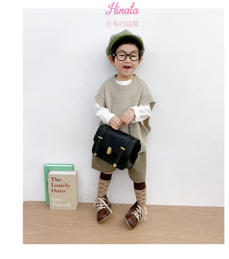 Set áo Ghi-lê quần len phong cách Nhật cho bé trai BF37 Hinata