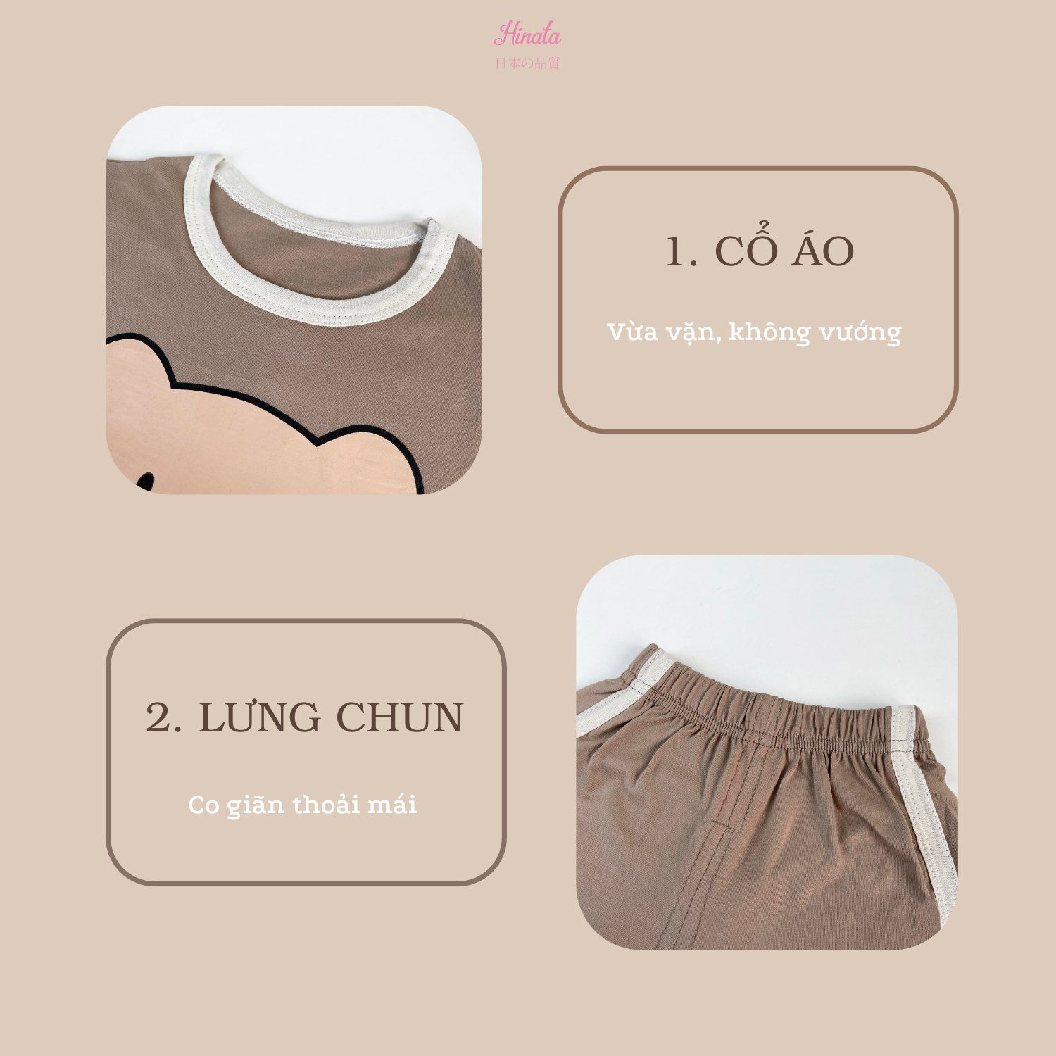 Set đồ gấu cute cho bé Unisex BF79