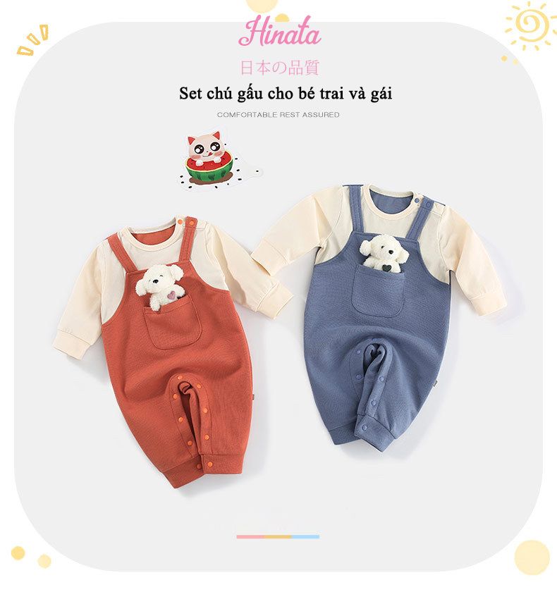Body Sleepsuit unisex túi gấu Hinata BF29