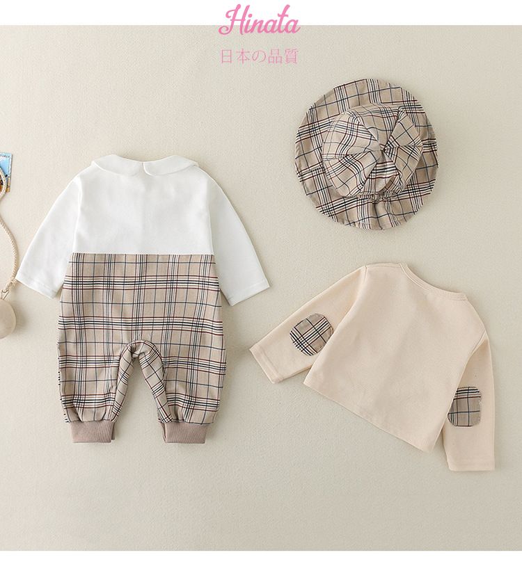 Set phối caro cho bé trai, bé gái Hinata BF34