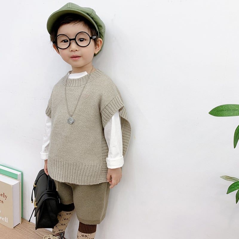 Set áo Ghi-lê quần len phong cách Nhật cho bé trai BF37 Hinata