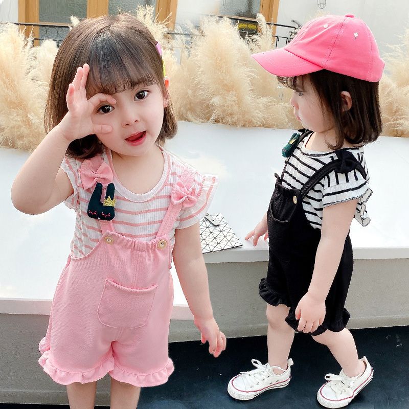 Set yếm cổ rộng phối áo thun cho bé gái Hinata BF40 - Sản phẩm không kèm túi đeo chéo