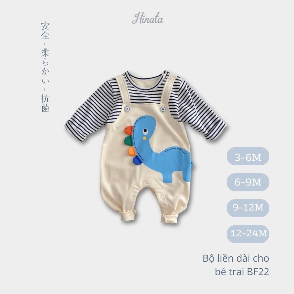 Body Sleepsuit chú khủng long hoạt hình Hinata cho bé trai BF22