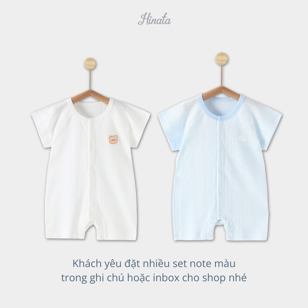 (02Set) Bộ liền ngắn tay cho bé sơ sinh từ 0-12 tháng BFL009N