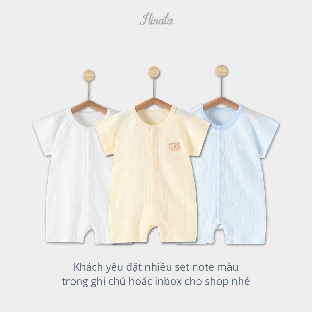 (03Set) Bộ liền ngắn tay cho bé sơ sinh từ 0-12 tháng BFL009N