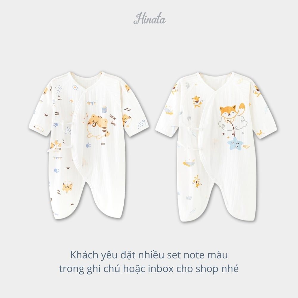(02Set) Bộ liền dài tay cho bé sơ sinh từ 0-9 tháng BFL011D