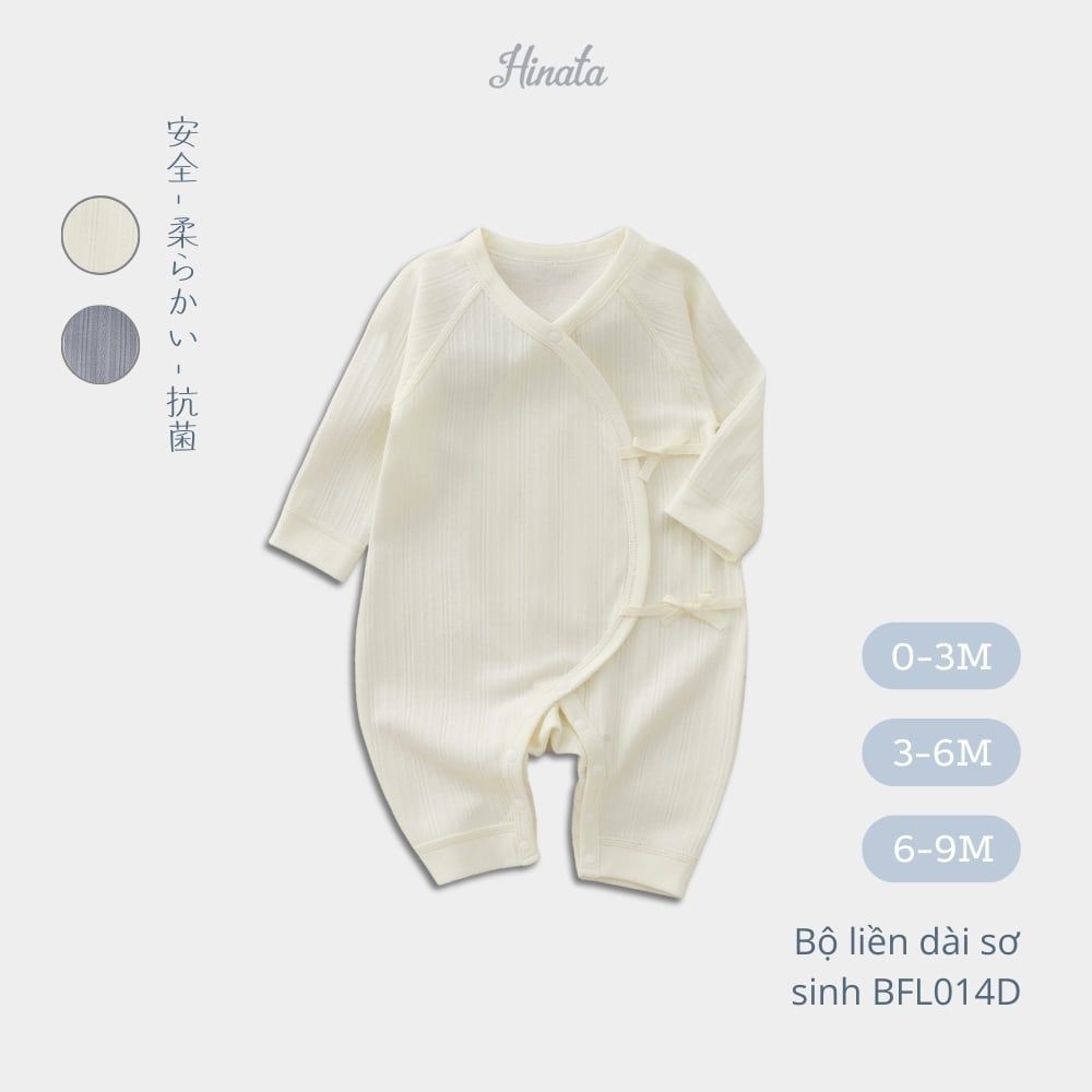 (02Set) Bộ liền dài tay cho bé sơ sinh từ 0-9 tháng BFL014D