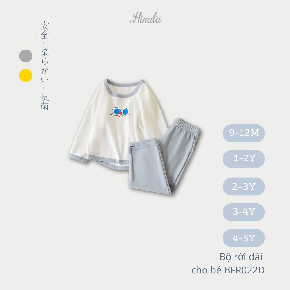 (01 Bộ) Bộ rời dài tay cho bé từ Hinata BFR022D