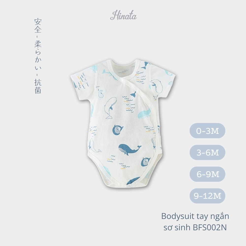 (1 Set) Bodysuit ngắn cho bé sơ sinh từ 0-12 tháng BFS002N