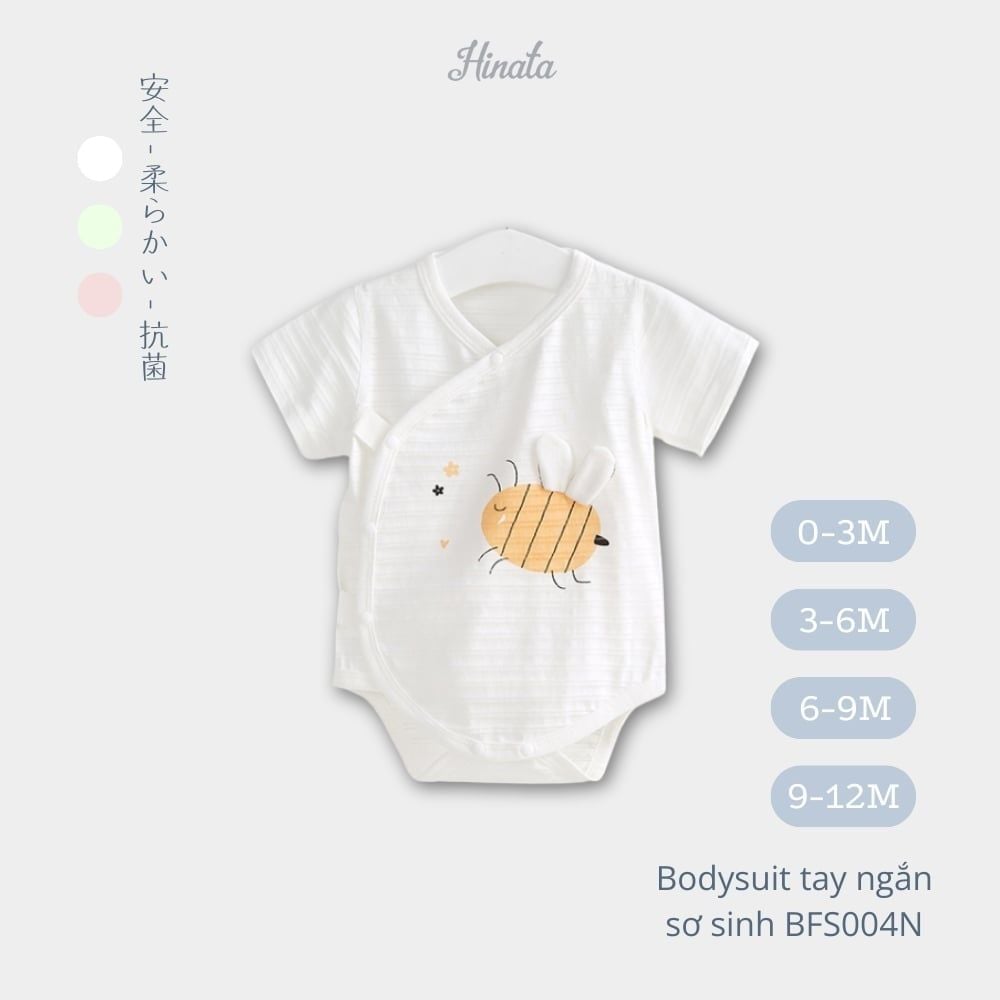 (01Set) Bodysuit ngắn cho bé sơ sinh từ 0-12 tháng Hinata BFS004N