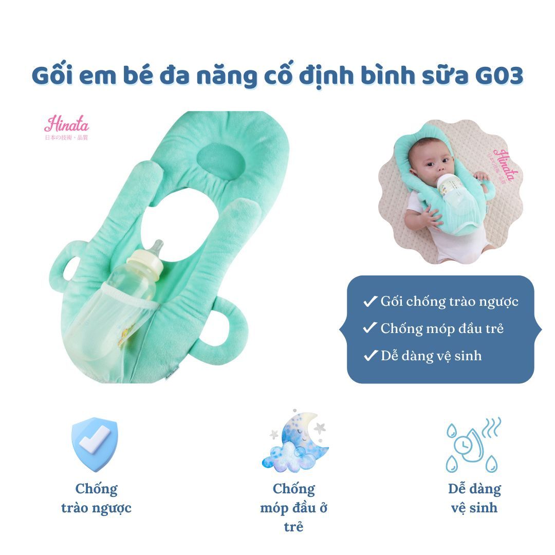 Gối em bé đa năng cố định bình sữa Hinata G03