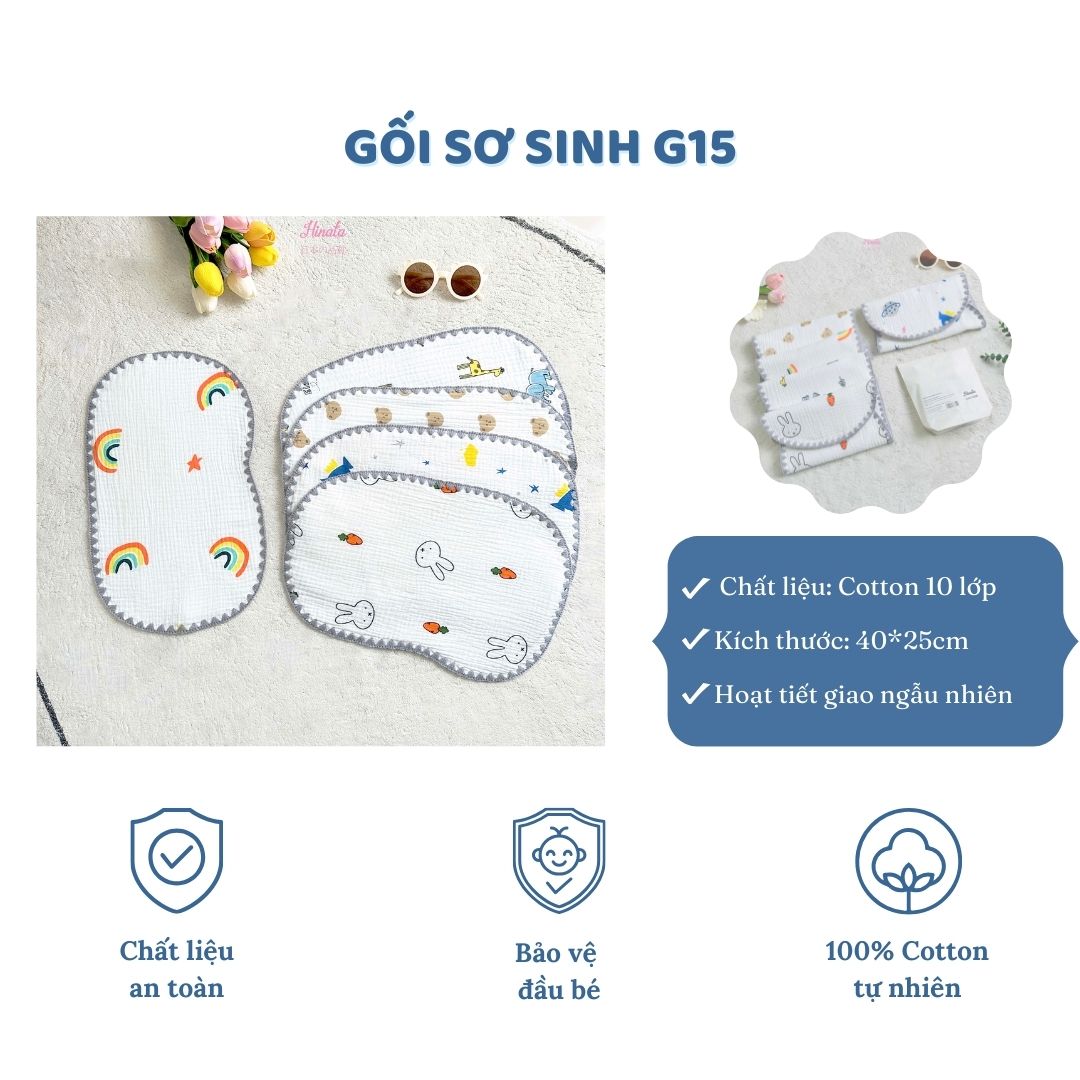 Gối sơ sinh cho bé từ 0-3M Hinata G15