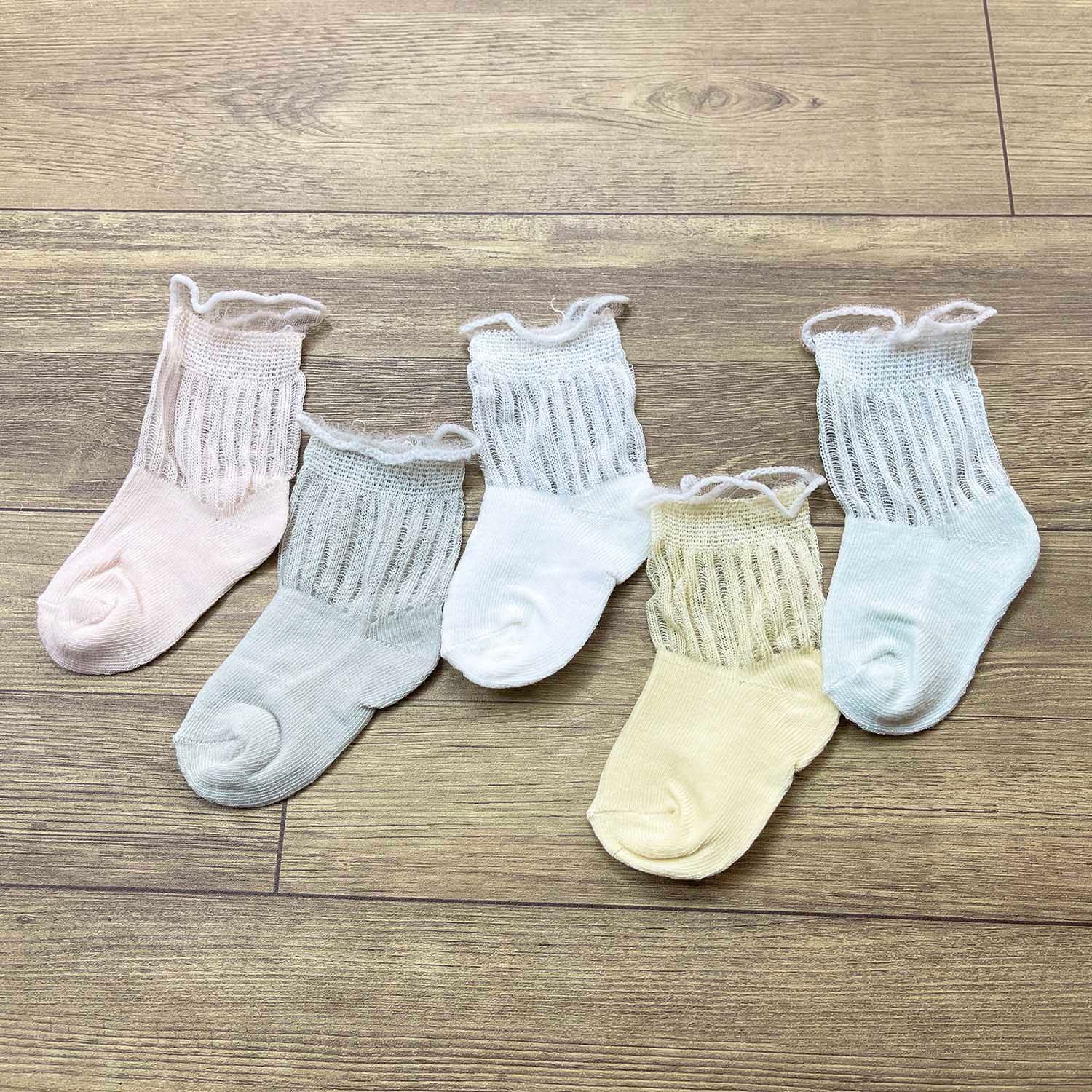 Set 5 Vớ cho bé trơn Nhật Bản V12_Thoáng khí , thun co dãn