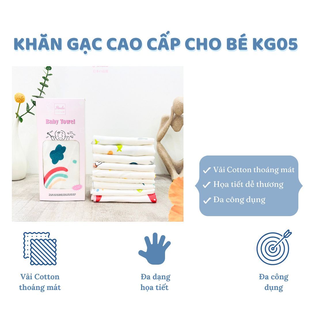 Khăn gạc cotton cho bé KG05 Hinata