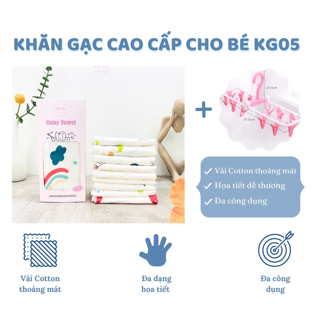 Khăn gạc cotton cho bé KG05 Hinata