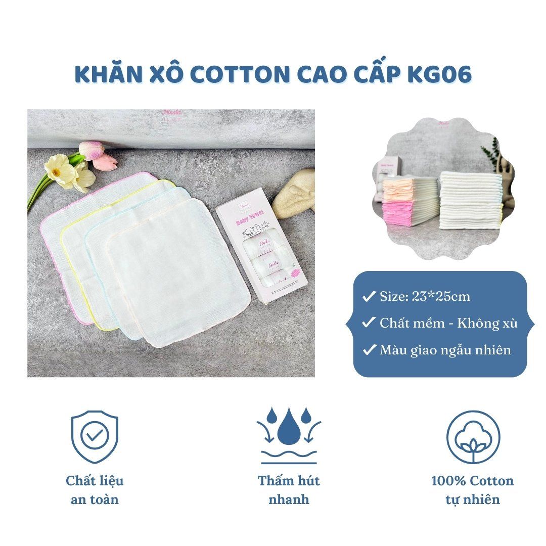 Khăn sữa Hinata KG06_Không bụi bông, siêu mềm mịn