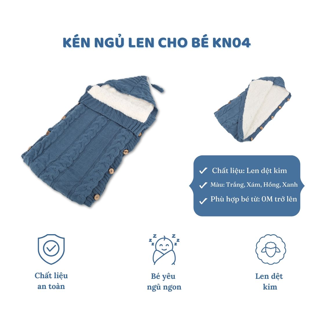 Kén ngủ trẻ em len dệt kim KN04