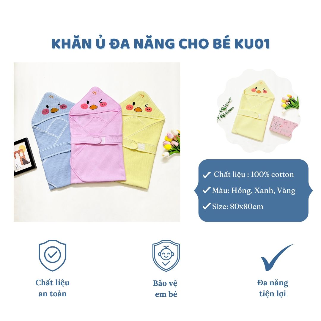 Khăn ủ bông ấm áp cho bé Hinata KU01