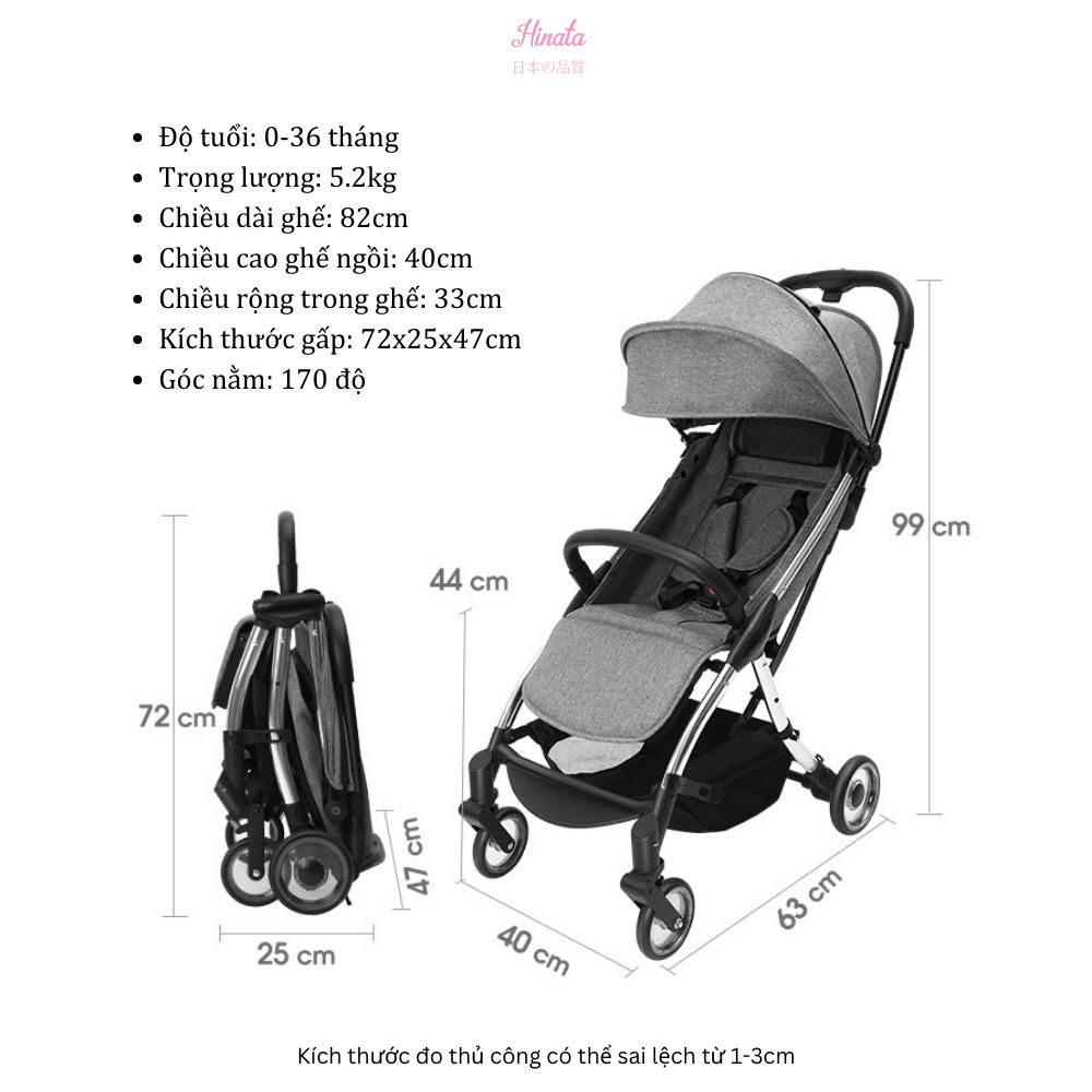 Xe đẩy em bé gấp gọn nhẹ có thể ngồi và nằm XD11 Hinata Nhật Bản