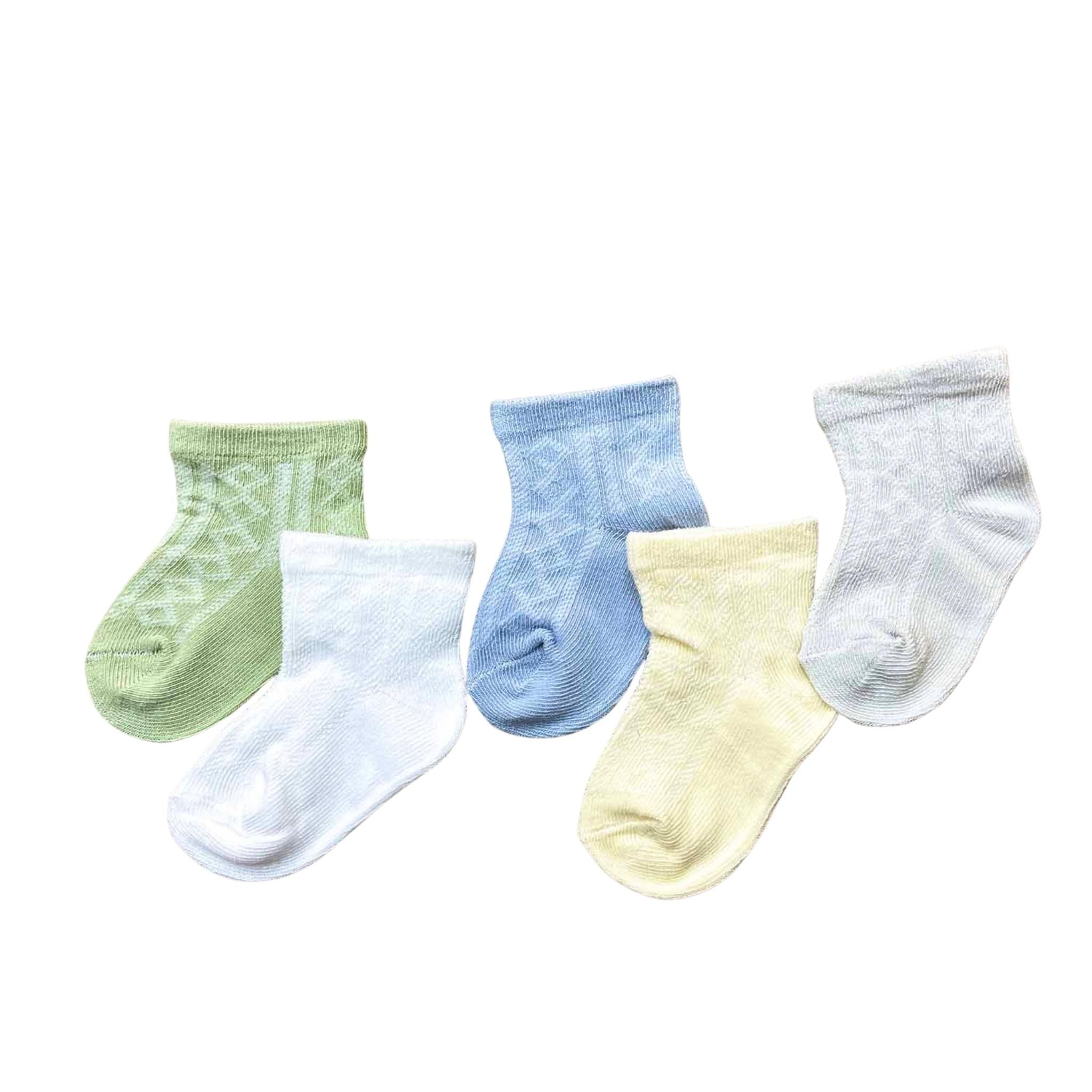 Set 5 Vớ cho bé trơn Nhật Bản V12_Thoáng khí , thun co dãn