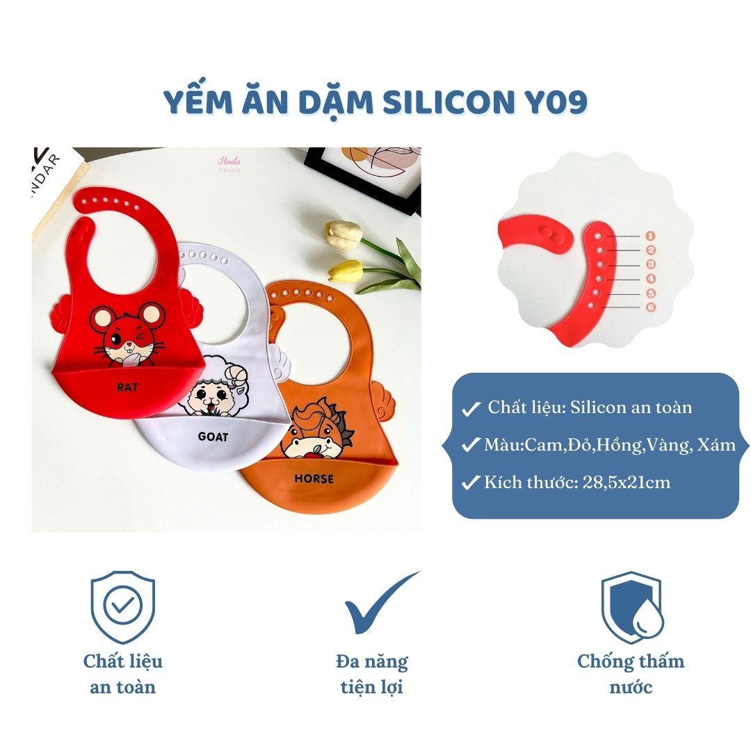 Yếm ăn dặm Hinata silicone trẻ em ba chiều Y09