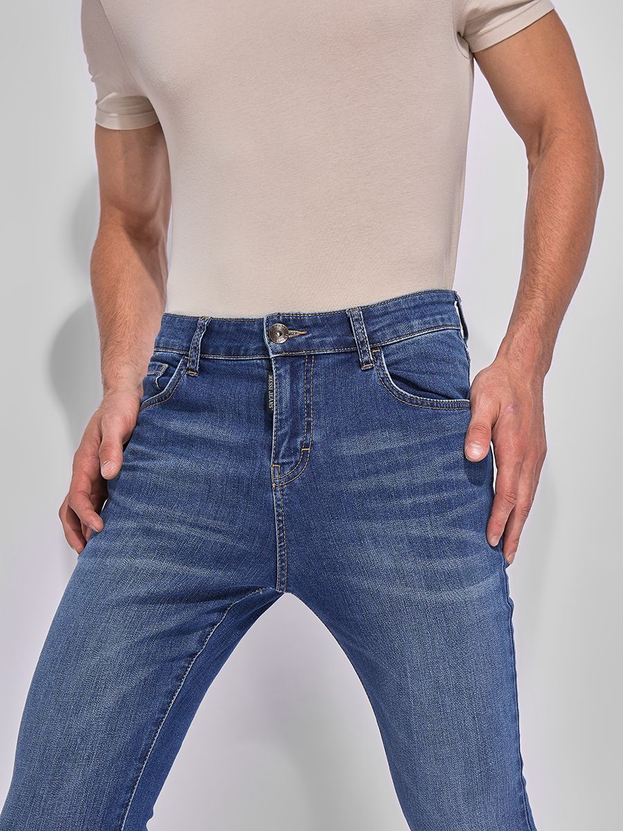 Quần dài jeans nam skinny râu mèo màu đậm vừa SJM-930