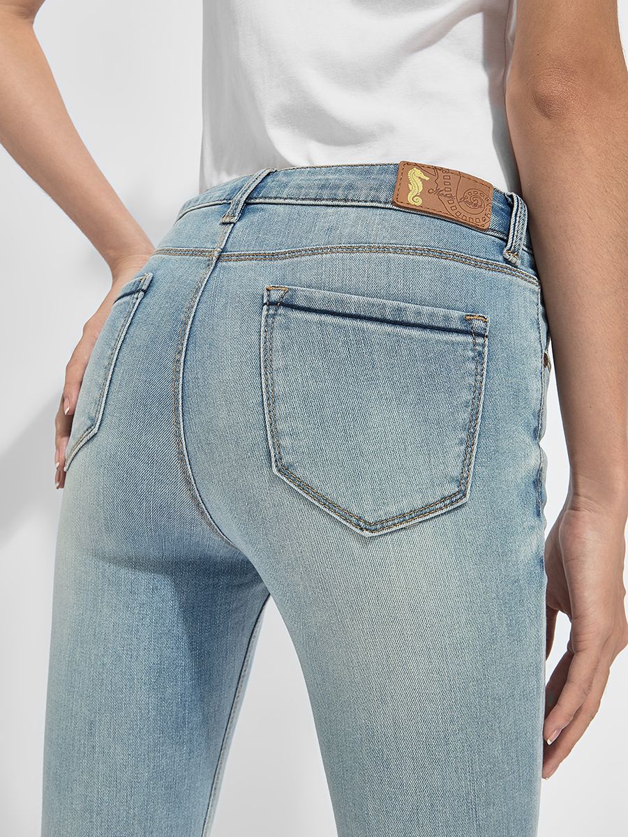 Quần dài jeans nữ cạp vừa màu bạc SJW-957-42