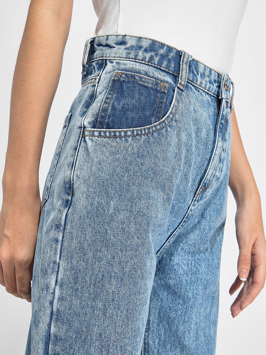 Quần dài jeans nữ ống đứng màu axit SJW-984