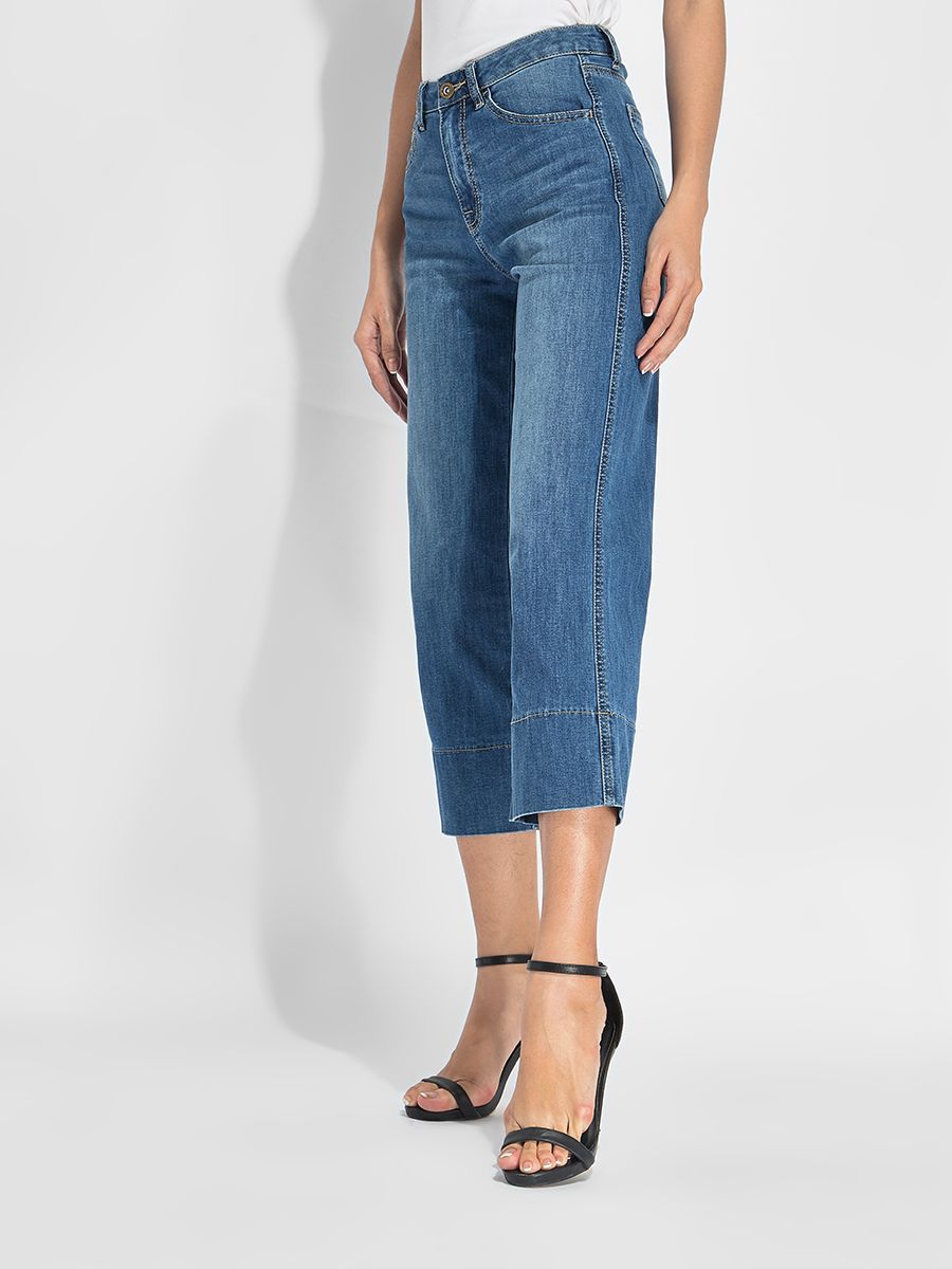 Quần dài jeans nữ ống đứng lai kiểu SJW-983
