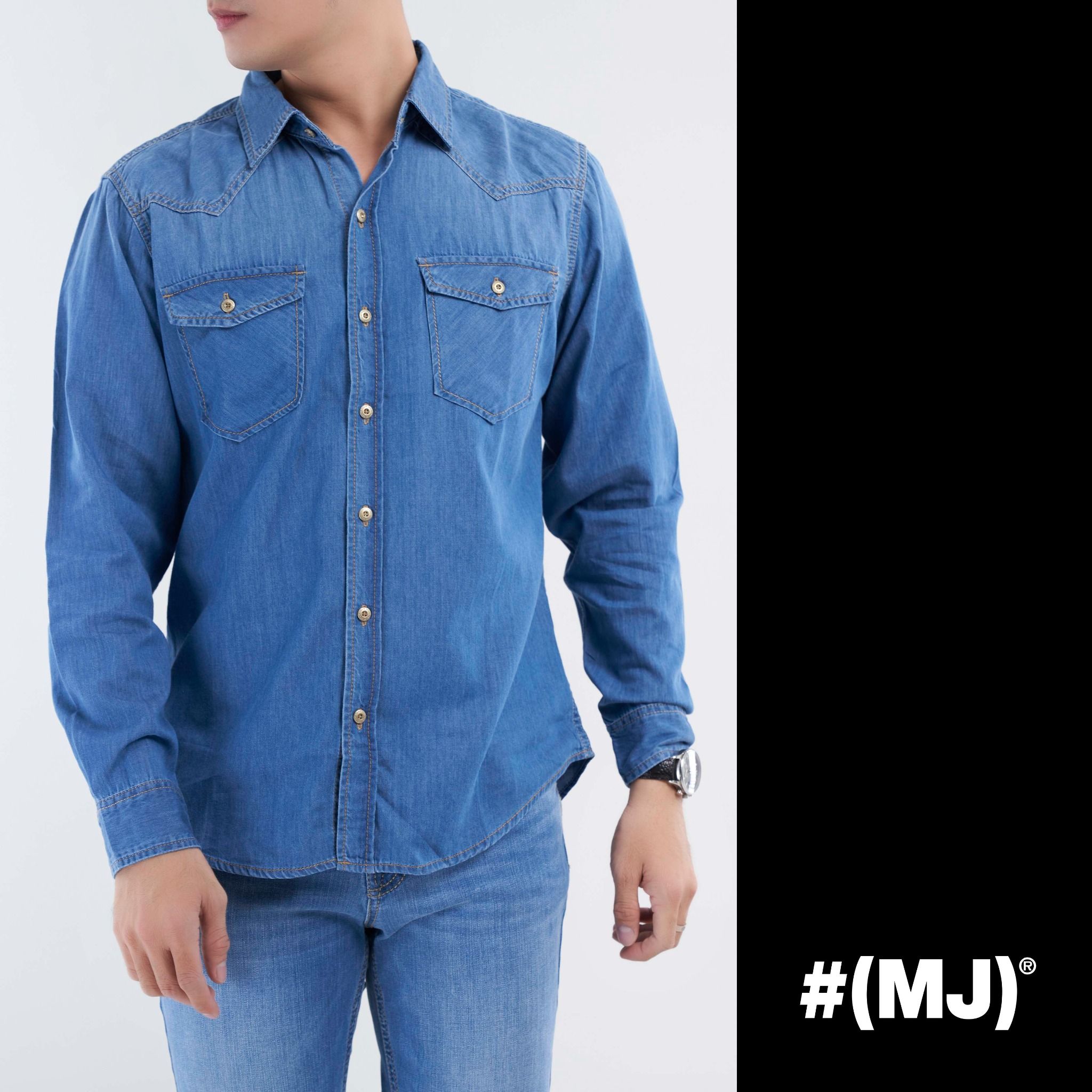 Áo sơ mi jeans nam dài tay MESSI MJB0103