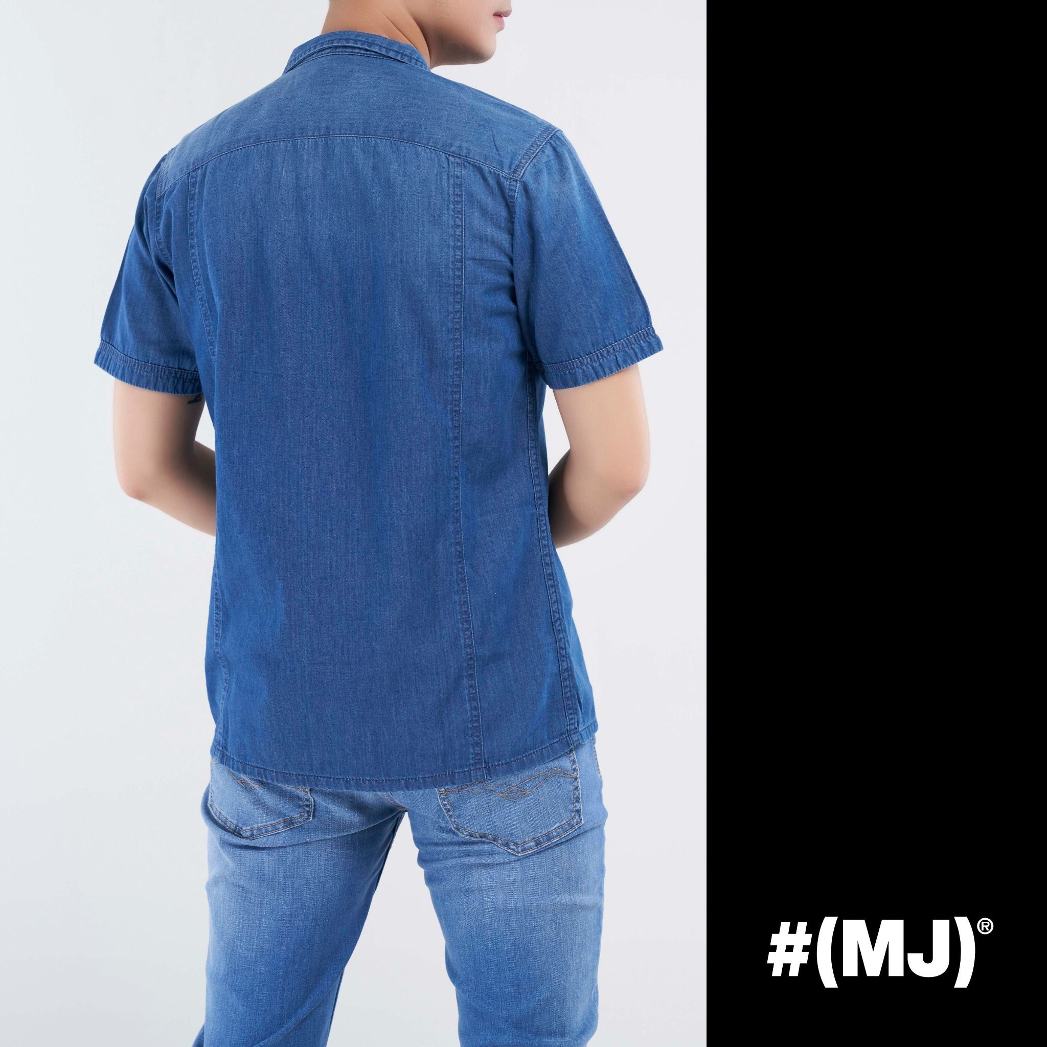 Áo sơ mi jeans nam tay ngắn MESSI MJB0104