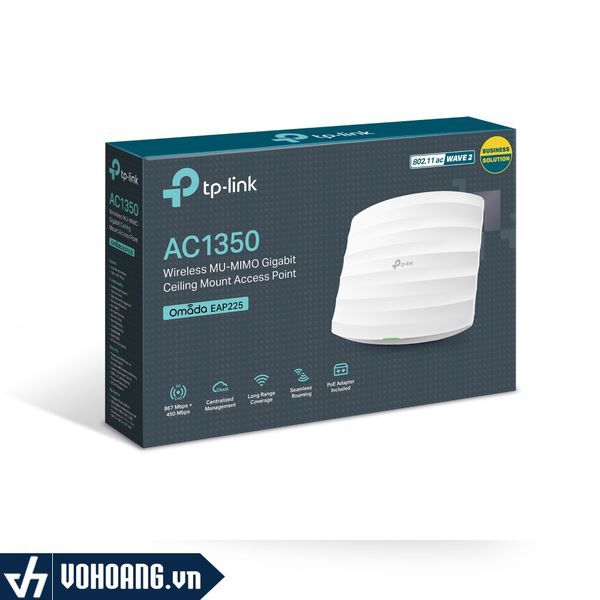 TP-LINK EAP225 | Wifi Access Point Gắn Trần AC1350 | Hỗ trợ Cloud | Hàng Chính Hãng