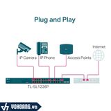 TP-Link SL1226P | Thiết Bị Switch Chia Mạng Cho Doanh Nghiệp 24 Cổng 10/100Mbps Và 2 Cổng Gigabit PoE+ - Hỗ Trợ 2 Khe SFP Gigabit 