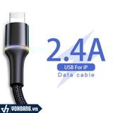  Baseus LV551-1M | Cáp Sạc Nhanh Siêu Bền Baseus Halo Data Lightning Cable Cho iPhone/ iPad 