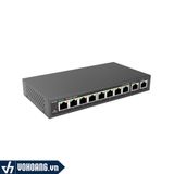  Ruijie RG-ES110D-P |  Thiết Bị Chuyển Mạch Khung Thép Switch 8 Cổng PoE 10/100M + 2 Cổng Uplink 10/100/1000M | Hàng Chính Hãng 