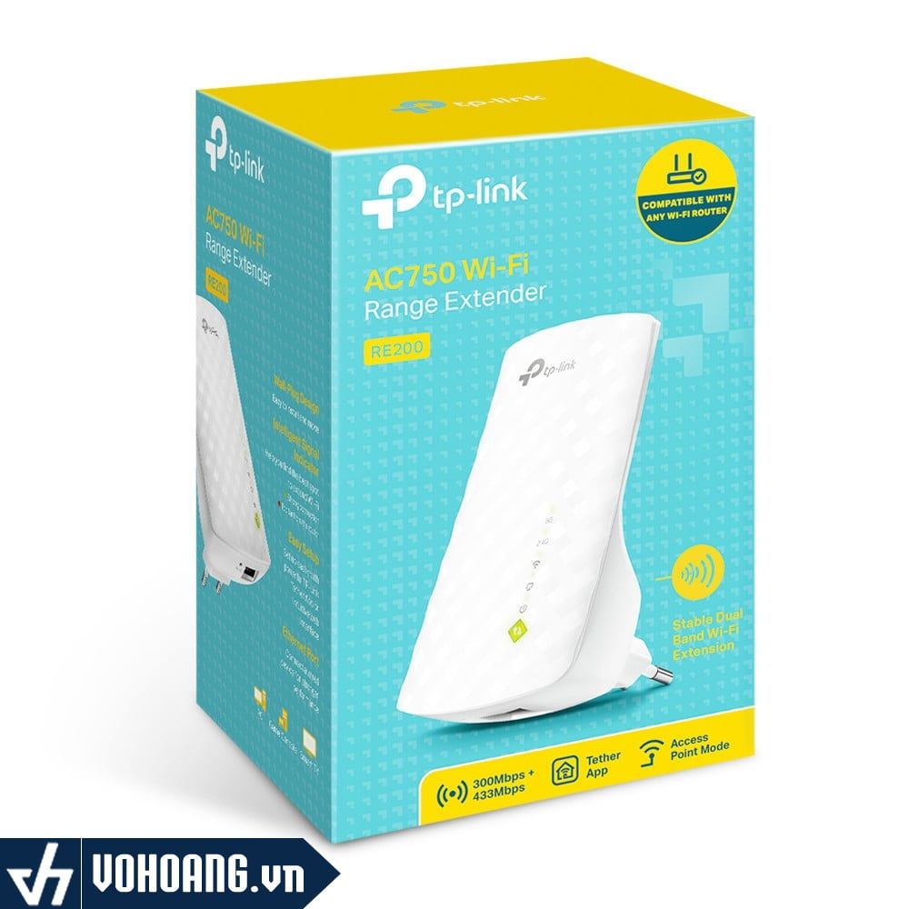 TP-Link RE200 - AC750 Wi-Fi Range Extender | Hàng Chính Hãng