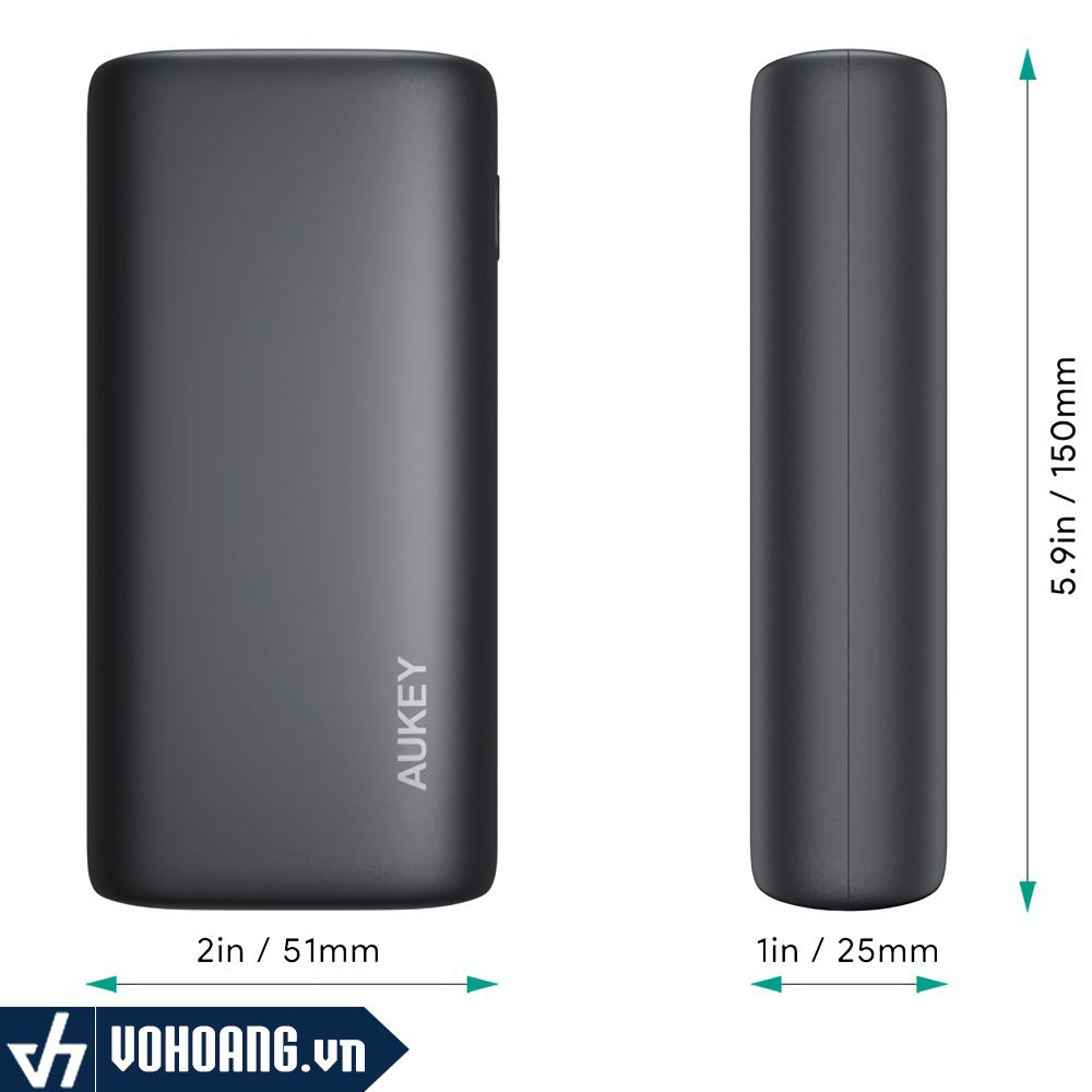 Aukey PB-Y36 | Sạc Dự Phòng 10.000mAh Siêu Nhỏ - Hỗ Trợ PD 18W & Quick Charge