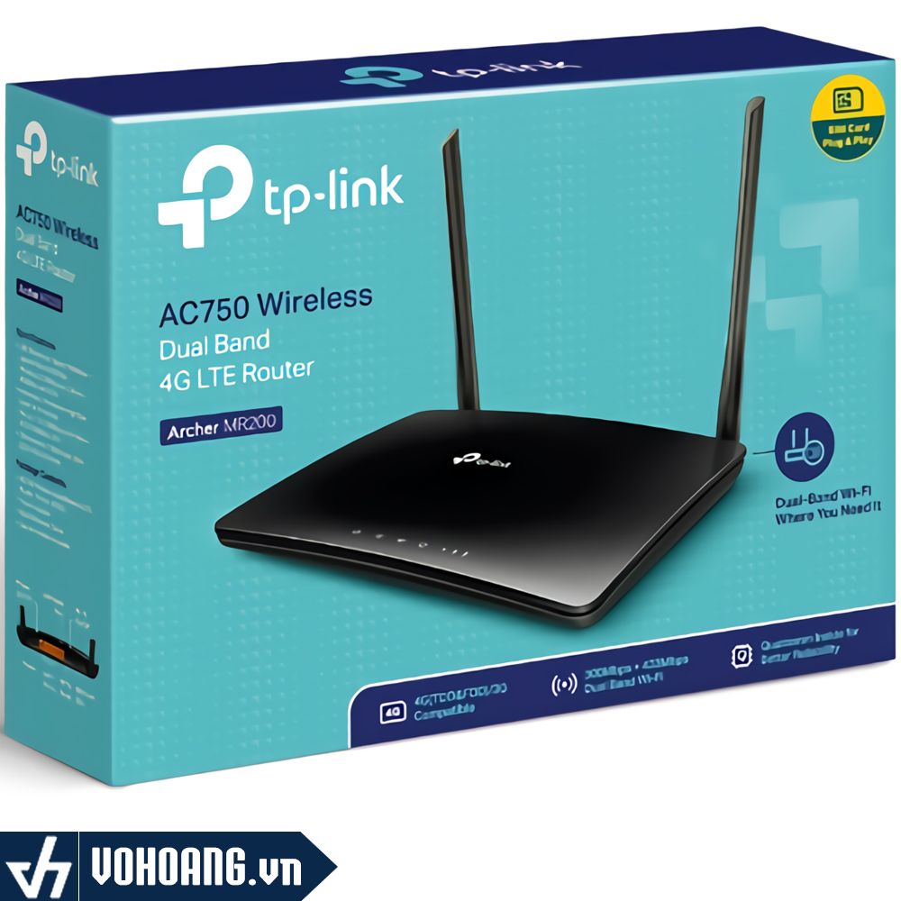 Tp-Link Acher MR200 | Bộ Phát Wi-Fi Gắn Sim 2 Băng Tần AC750 Giá Sốc