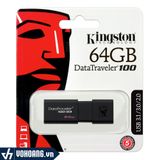  Kingston DT100G3/64GB | USB 3.0 Lưu Trữ Dữ Liệu Tốc Độ Cao Nắp Trượt | Hàng Chính Hãng 