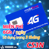  Mobifone CS3N | Sim Data 4G Siêu Khuyến Mãi 6GB/Ngày Gói 3 Tháng Không Cần Nạp Tiền 