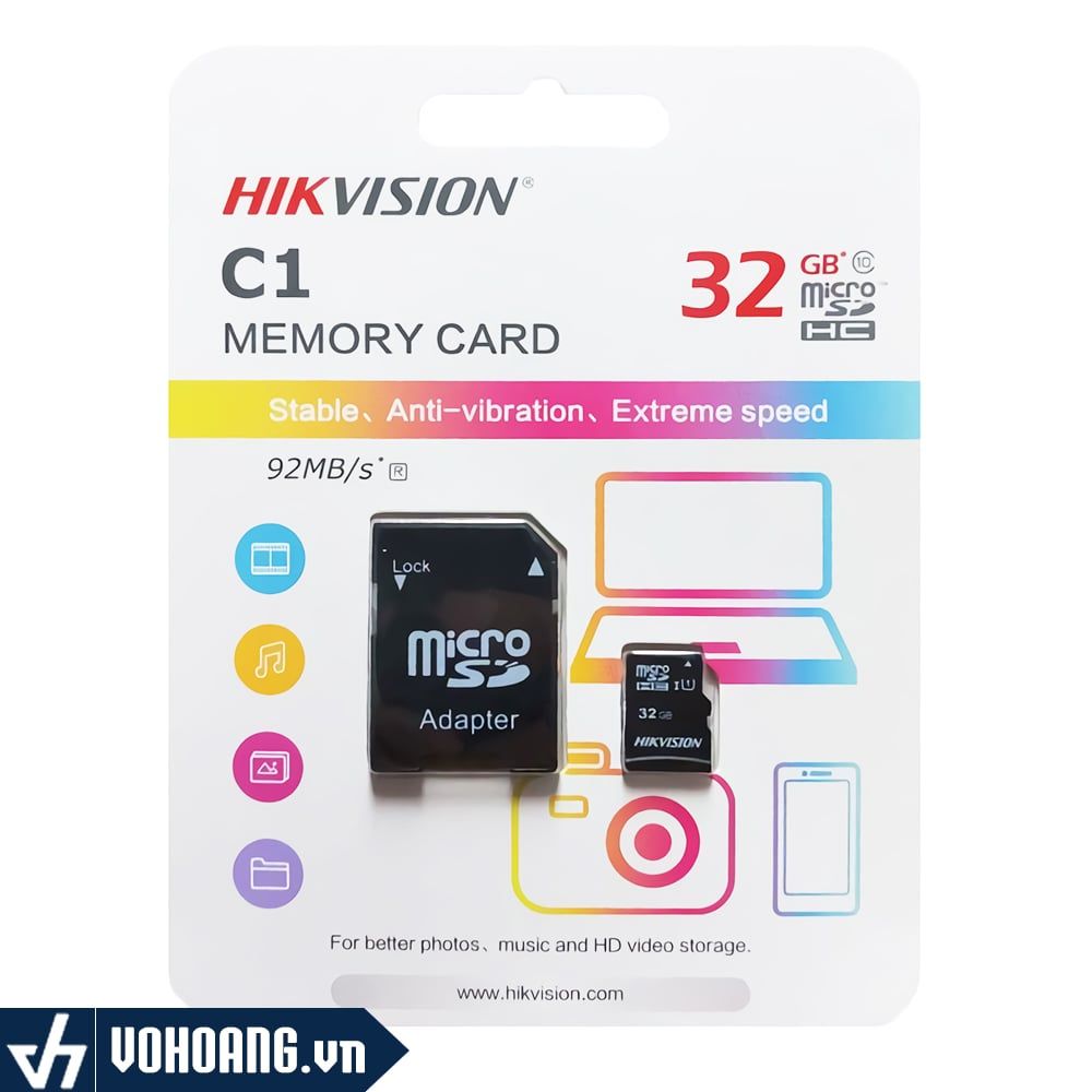 HIKVision HS-TF-C1 32GB | Thẻ Nhớ 92MB/s Chuyên Dụng Cho Camera - Dung Luợng 32GB