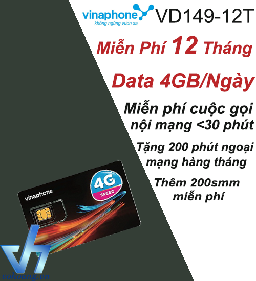 Sim Vinaphone VD14912T | Gói Cước Data 4G Cực Khủng | Nhiều Ưu Đãi Hot